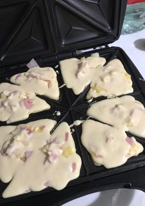 Una foto de Torta de fiambre licuada, en sandwichera. Apto para celiacos. Sin gluten. Sin TACC