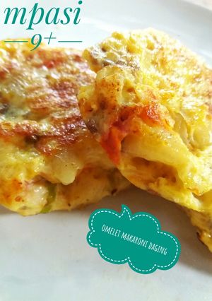 Foto resep Mpasi 9+ omelet makaroni daging