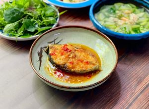 Hình của món Cá Thu Chiên Sốt Mắm Tỏi Ớt.