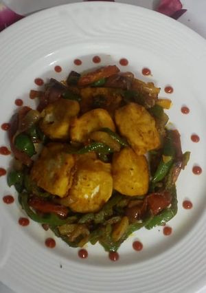 A picture of Fried chilli paneer.