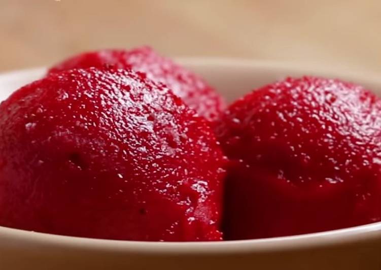 Easiest Way to Make 2 - Ingredient Strawberry Sorbet in 33 Minutes for Family