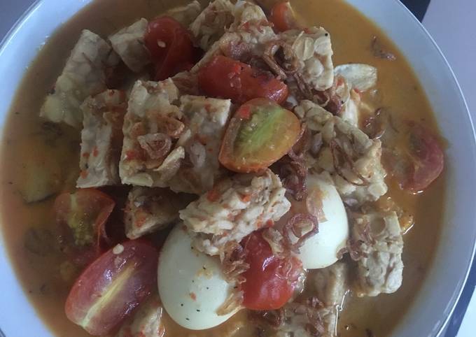 Anti Ribet, Memasak Sayur Tempe n Telur Bumbu Merah Santan Enak Dan Mudah