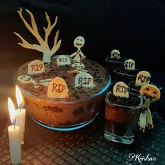 A picture of Graveyard chocolate mousse cake parfait.