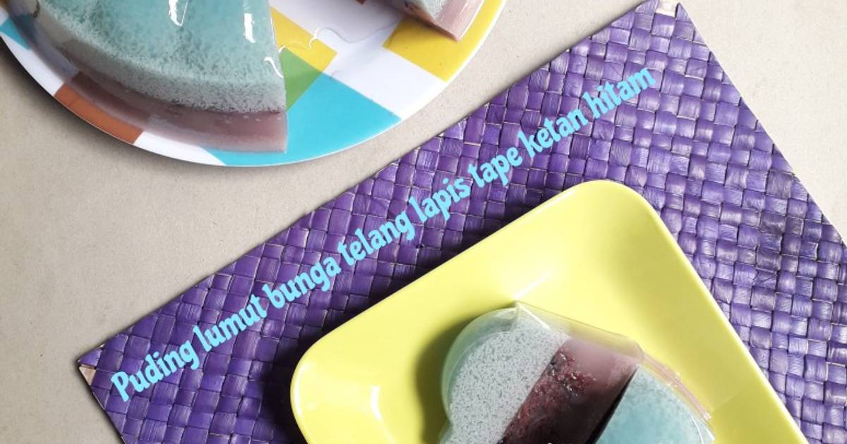 Resep Puding lumut bunga telang lapis tape ketan hitam oleh Mama fathan