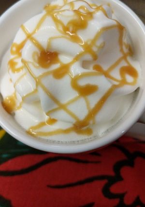 A picture of Homemade (Copycat) Starbucks Harry Potter Butterbeer Latte.