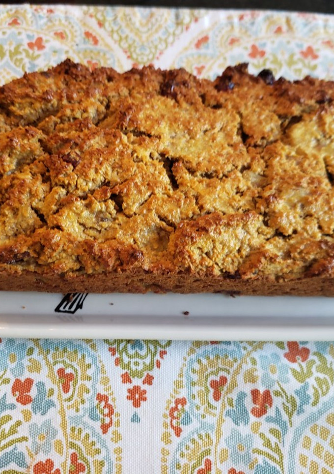 Una foto de Torta de manzana y guineo🍎🍌(sin azúcar)