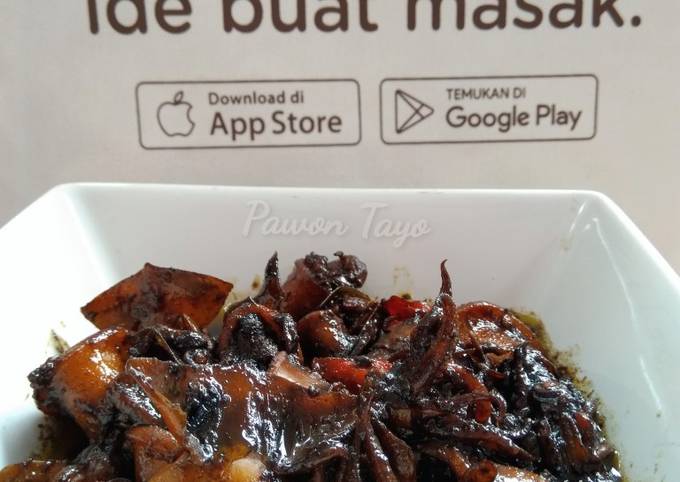 Sotong Hitam Pedas Manis Praktis ala Mama