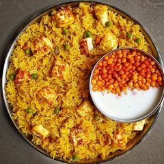 Paneer Tikka biryani A picture of Paneer Tikka biryani.