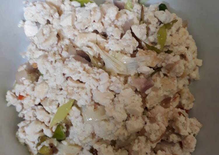 Tahu Hancur Cabe Bawang Simpel