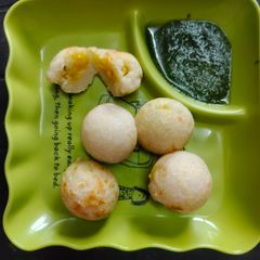 Sooji balls with stuffed potato A picture of Sooji balls with stuffed potato.