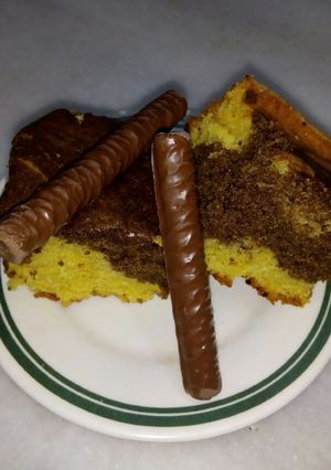 صورة لوصفة كيكه بالجزر والكاكاو