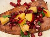 Air fryer pomegranate glazed salmon