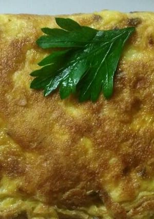 Una foto de Omelette de papas y puerro