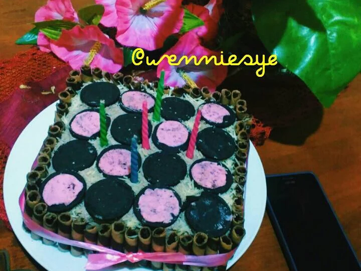 Cara Sederhana Membuat Resep  Bday cake mix kopi dan cokelat yang Bikin Ngiler, Sempurna