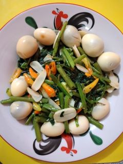 Foto resep Cah kangkung telur puyuh