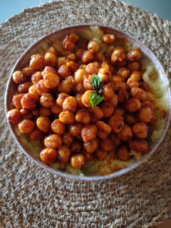 Una foto de Garbanzos tostados con base de patata