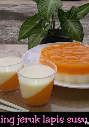 Foto resep Puding Jeruk Lapis Susu