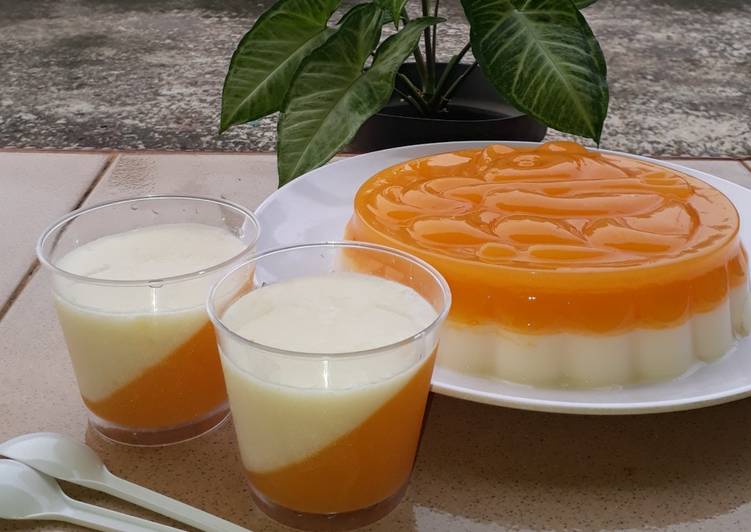 Bagaimana Membuat Puding Jeruk Lapis Susu, Bisa Manjain Lidah