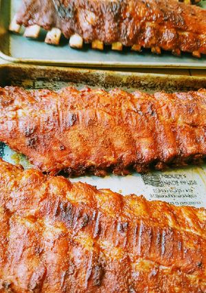 A picture of I want my baby back, baby back, baby back ribs.