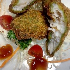 A picture of Spinach crumb fish.