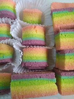 Foto resep 177. Rainbow cake (Bisa gulung, bisa potong)