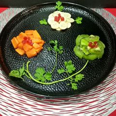 A picture of Tricolour Fruit Chaat.