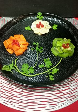 A picture of Tricolour Fruit Chaat.