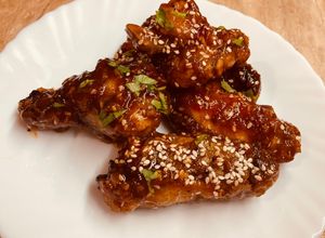 Édes chilis sült csirke recept fotója