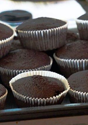 A picture of Eggless Chocolate cupcakes.