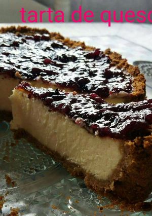 Foto principal de Tarta de queso y mermelada de arándanos