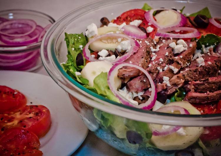 Recipe of Quick Greek Bison Steak Salad