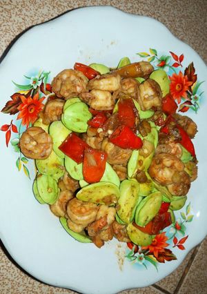 Foto resep Tumis udang siram pete