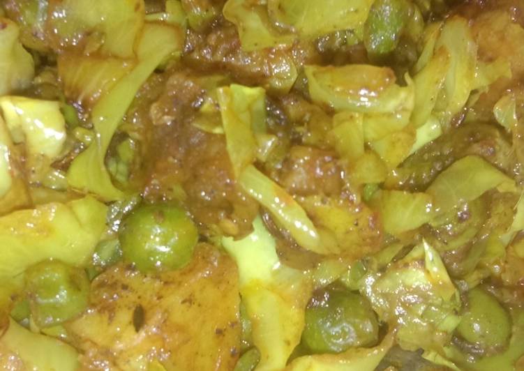 Easiest Way to Make Speedy Cabbage peas potato Sabzi