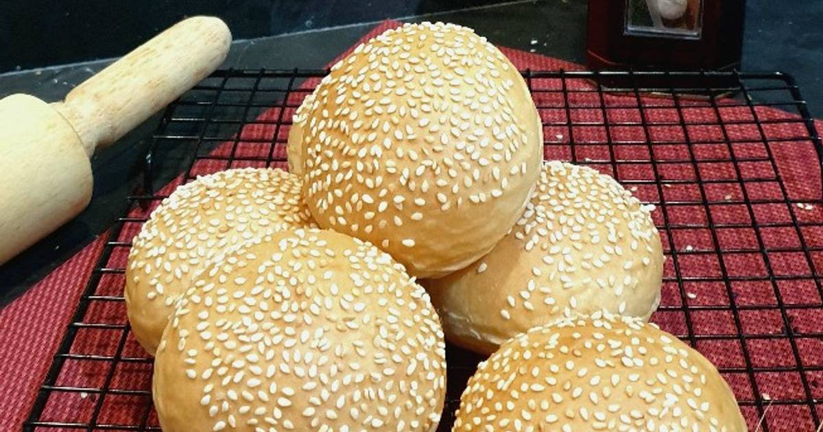 Resep 286. ROTI BURGER/BURGER BUNS TANPA TELUR Dengan Pengoles AIR Oleh ...