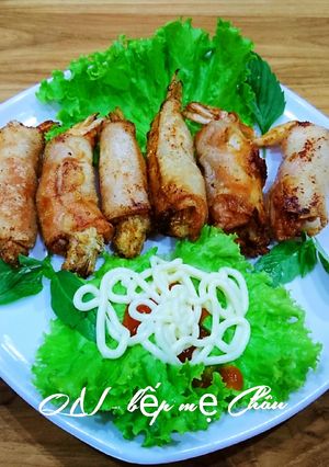 Hình của món Tôm bao mọc chiên giòn.