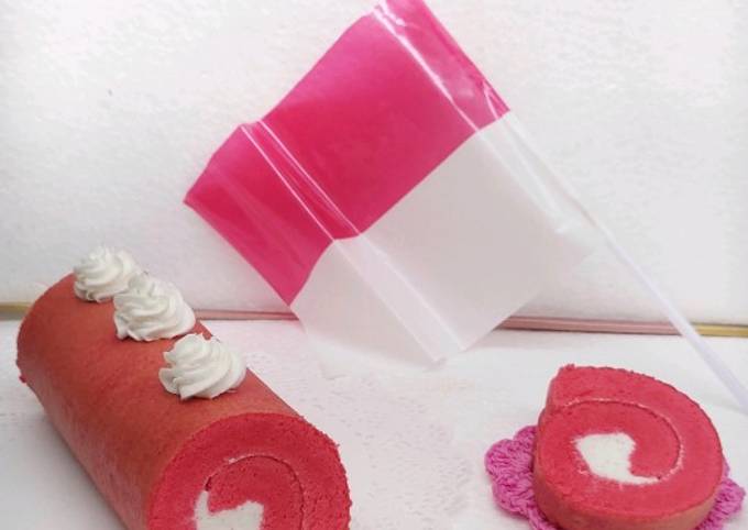 Cara Gampang Membuat Bolu Gulung Panggang Merdeka (Merah Putih), Enak Banget