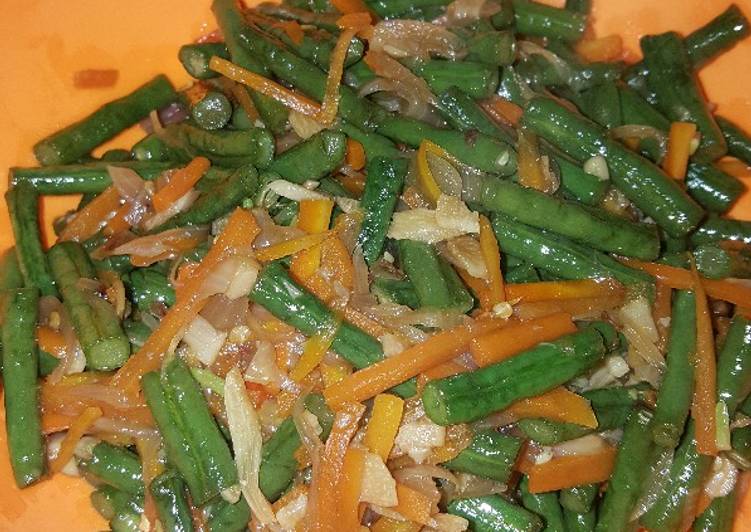 Cara mudah Membuat Oseng kacang panjang dan wortel, Lezat Sekali