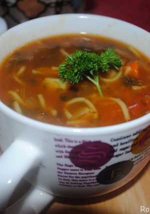 A picture of Persian vermicelli soup.