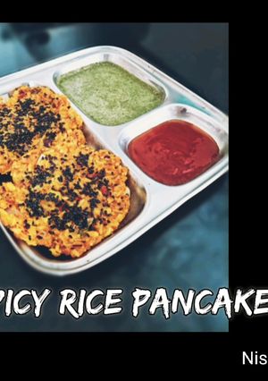 A picture of Leftover rice spicy pan cake.