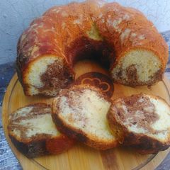 A picture of Marble bundt cake.
