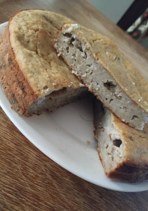 Una foto de Torta de avena, banana y manzana (apta diabético):