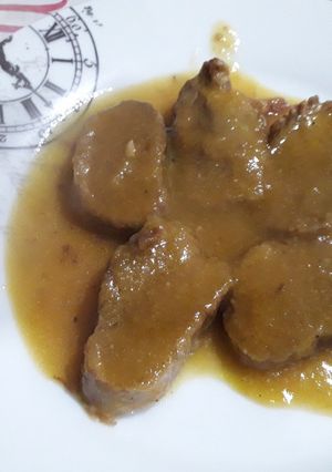 Una foto de Solomillo en salsa de fanta de naranja