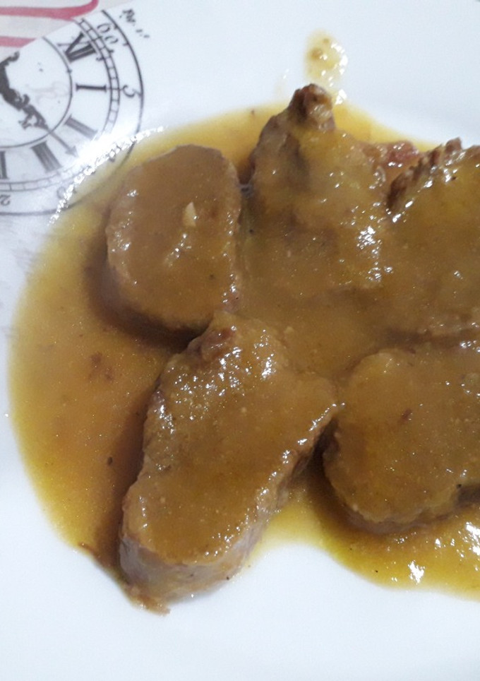 Una foto de Solomillo en salsa de fanta de naranja
