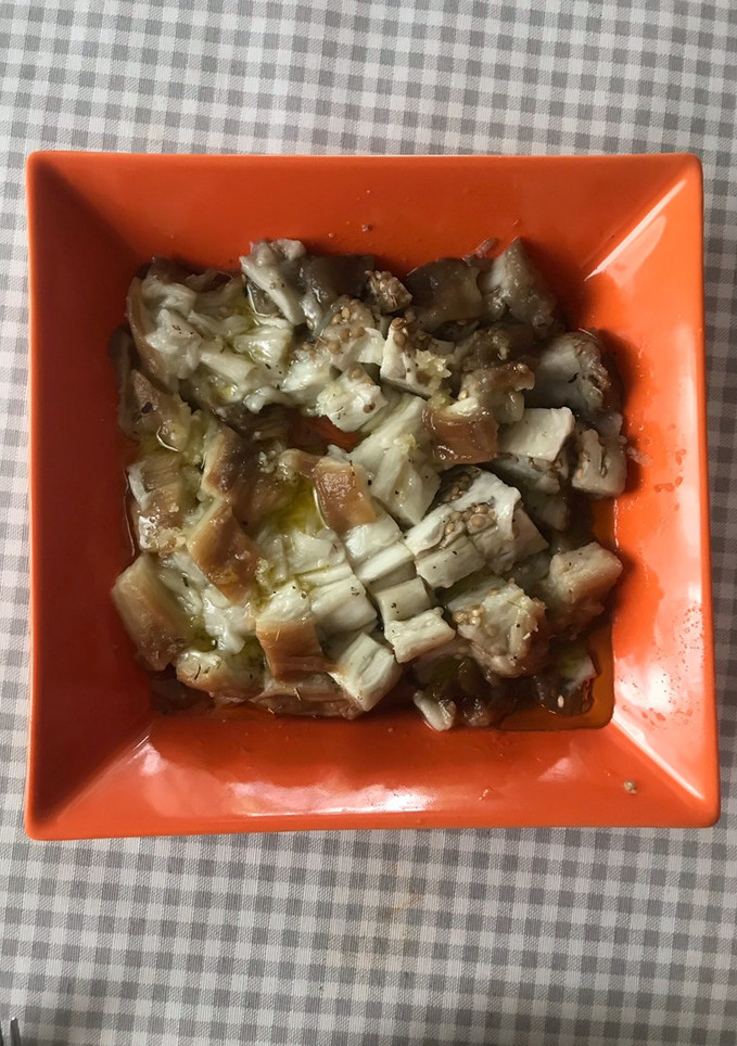Una foto de Berenjena asada en airFryer, al estilo tradicional de mi pueblo
