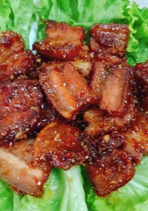 Hình của món Thịt ba chỉ rim sả ớt.