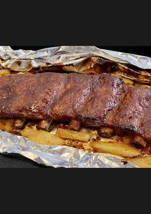 A picture of Baby Back Ribs 烤豬肋骨.