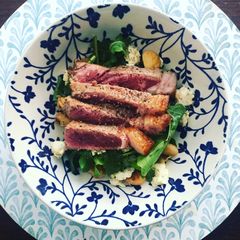 A picture of Beef, Blue Cheese, and Butterbean Salad.