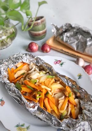 Foto resep 116. Steam salmon with vegetables