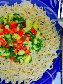 A picture of Mango Salsa Maggi Recipe.