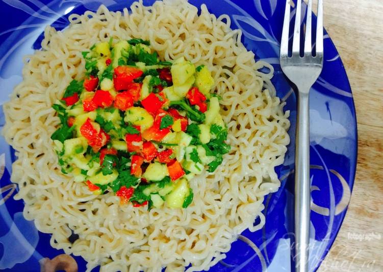 Recipe of Super Quick Mango Salsa Maggi Recipe